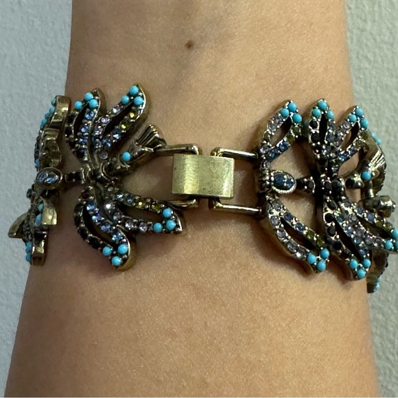 Art Nouveau Jewelled Dragonfly Bracelet (Art Deco, Fairycore, Exquisite) - Picture 6 of 11